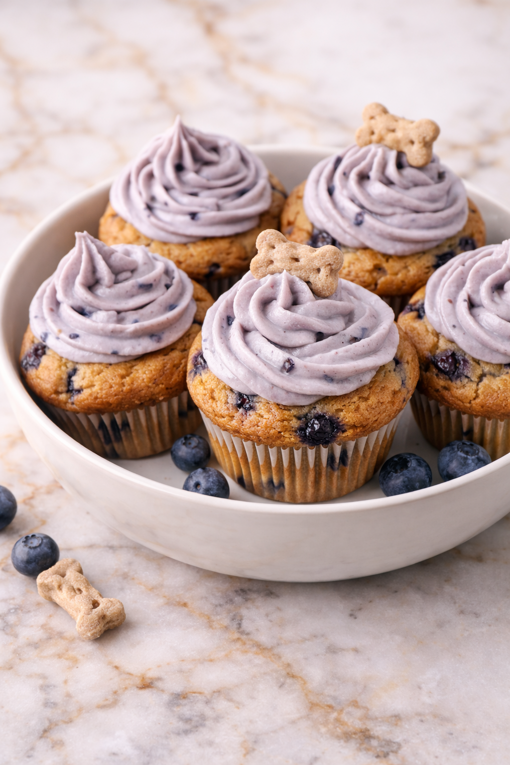 Blueberry Yogurt Dog Cupcakes