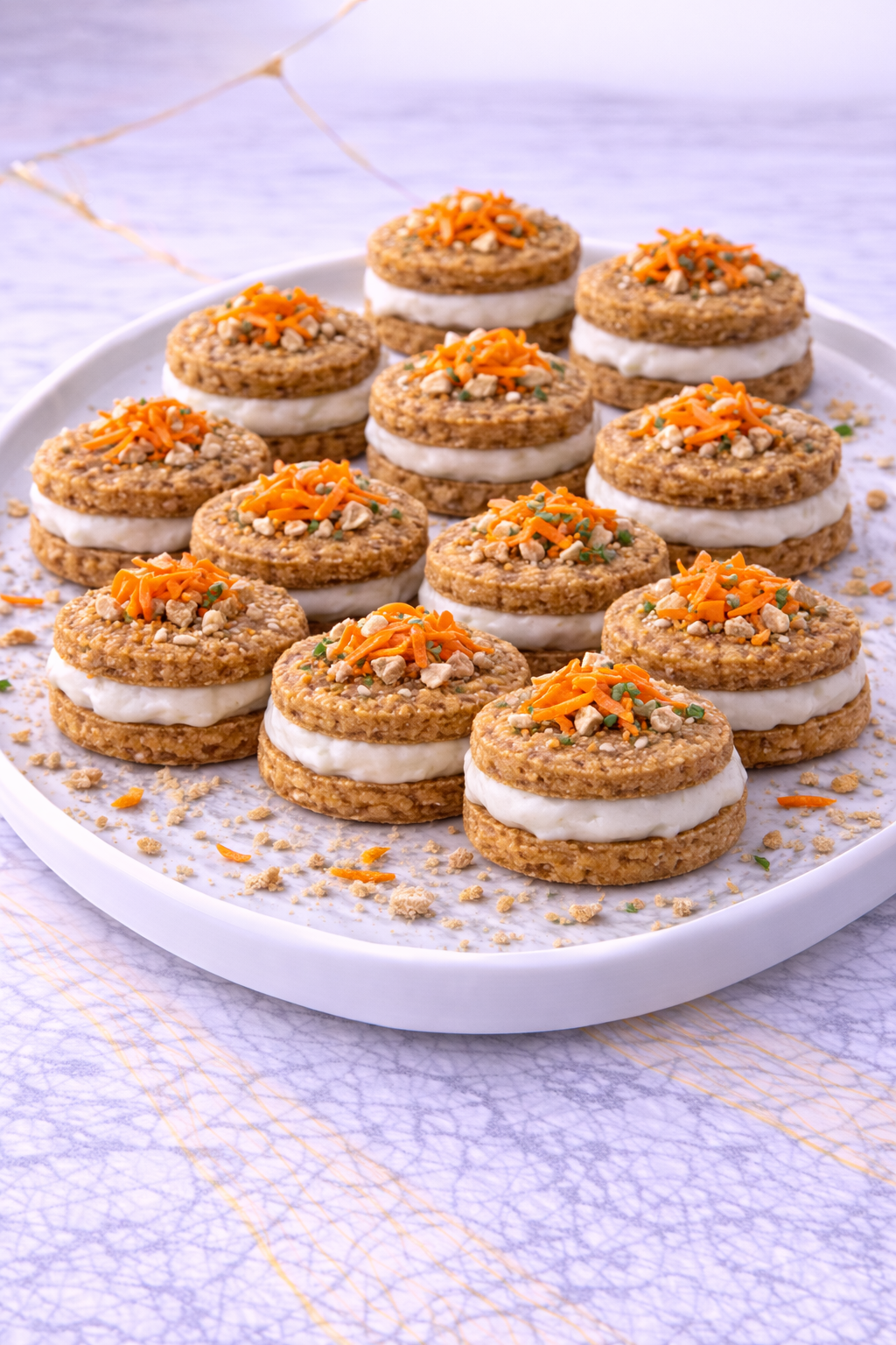 Carrot Greek Yogurt Sandwich Cookies for Dogs