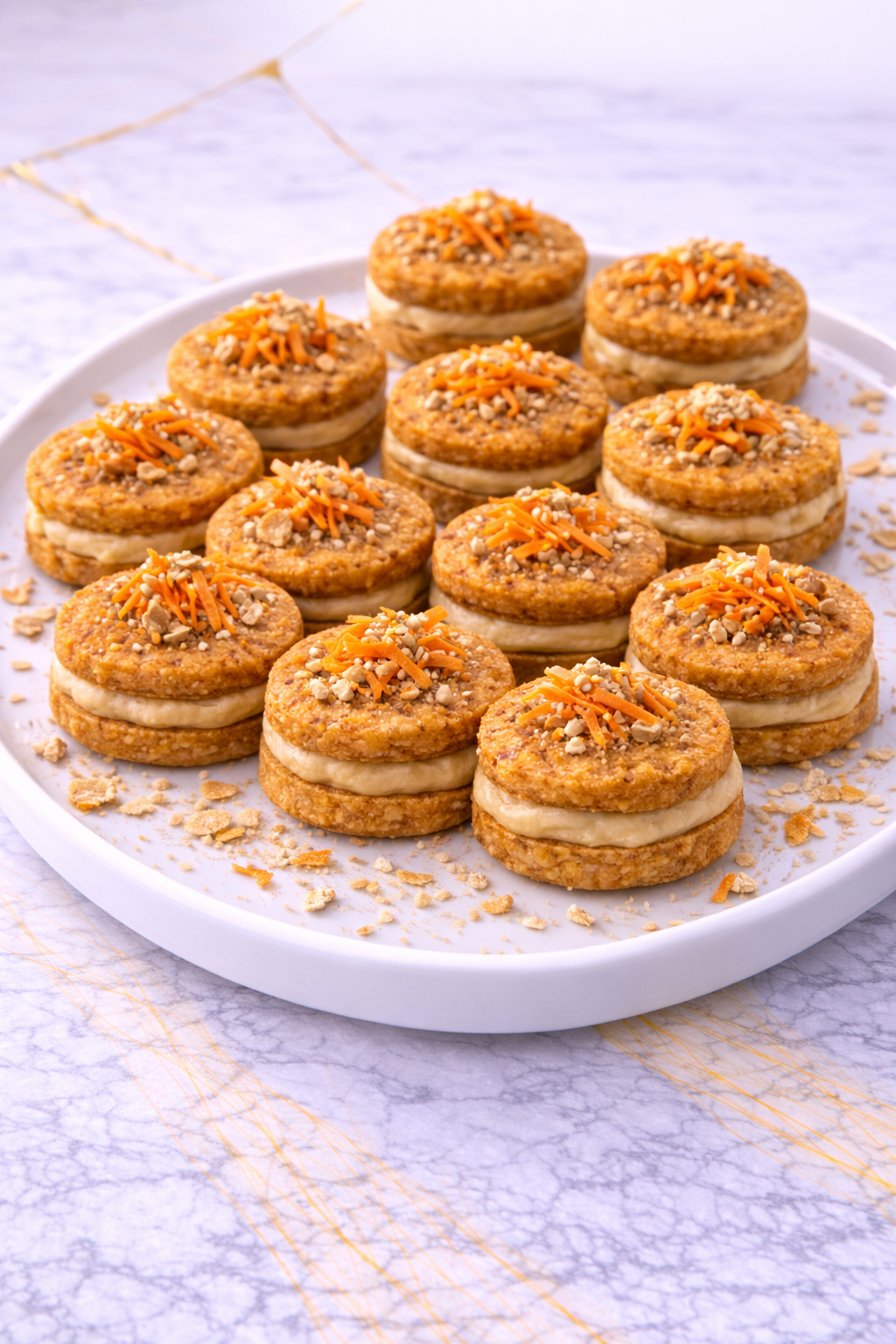 Carrot Peanut Butter Dog Treat Sandwich Cookies