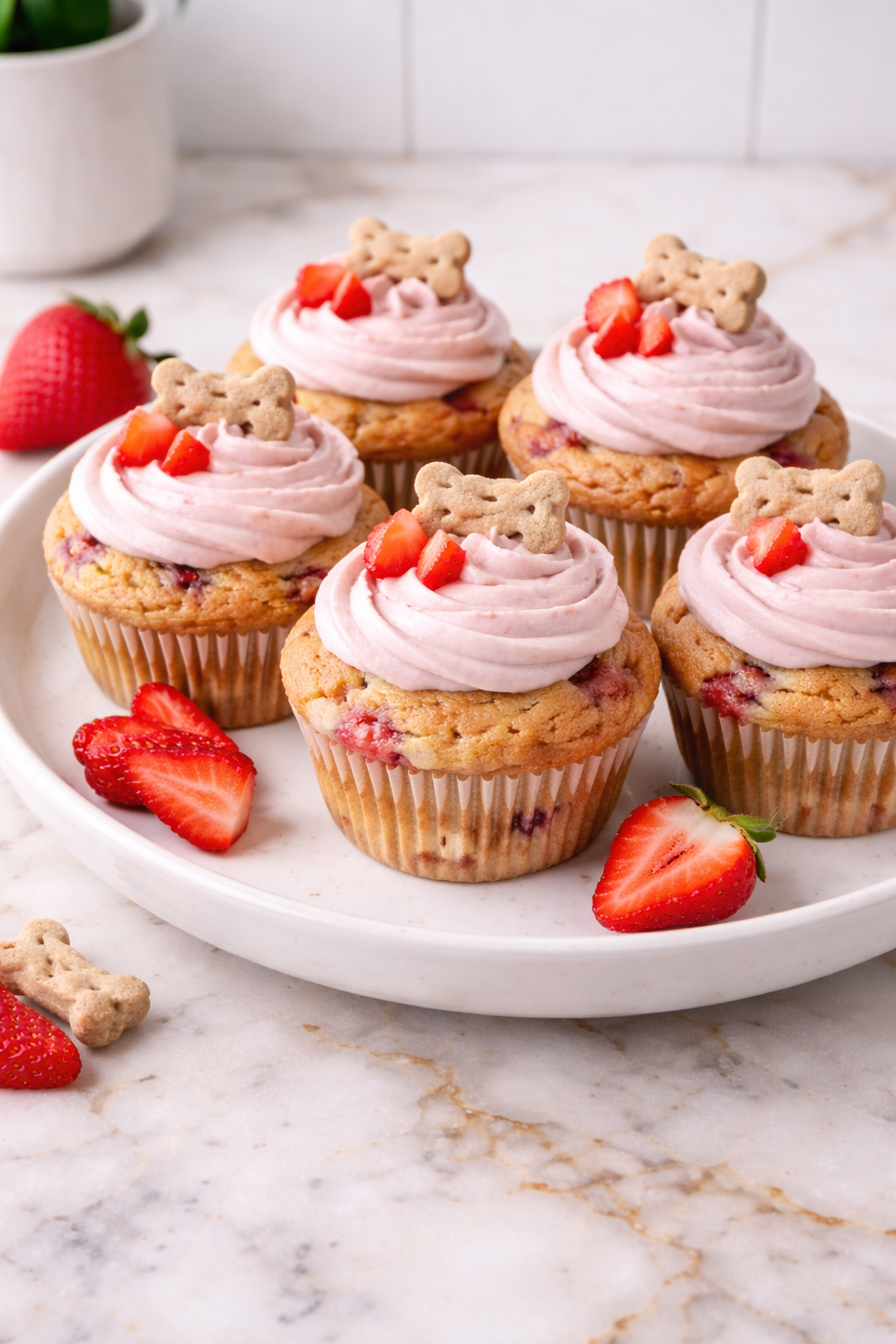 Strawberry Yogurt Dog Cupcakes